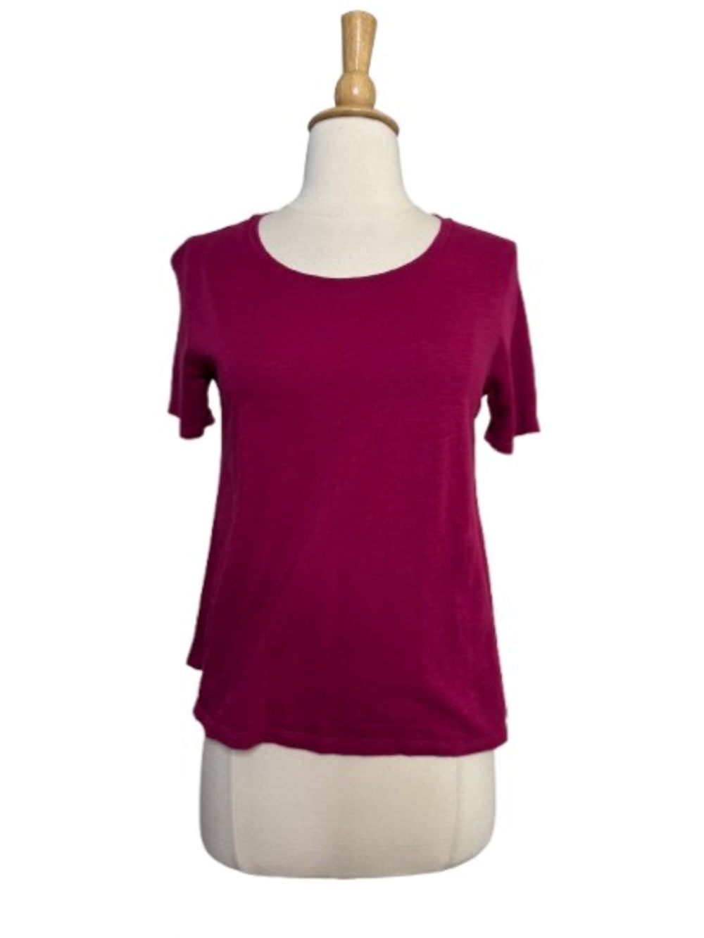 Ann Taylor Short Sleeve Scoop Neck Tee - Berry